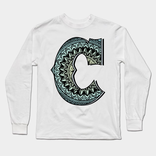 Mandala with alphabet C Long Sleeve T-Shirt by SamridhiVerma18